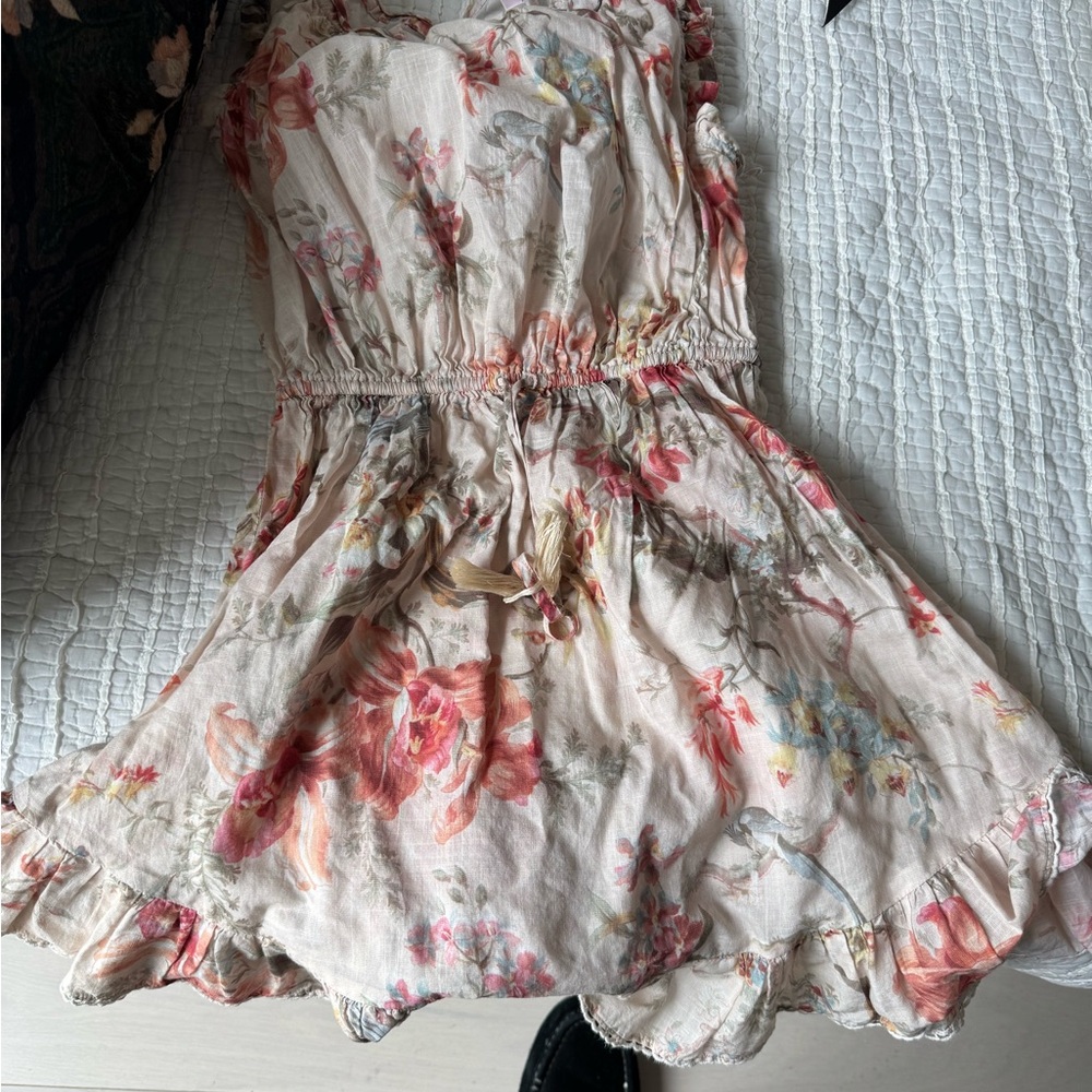 Zimmermann Floral Print Dress with Ruffles